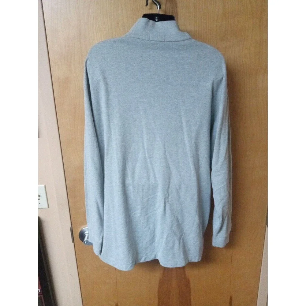RALPH LAUREN POLO Men's (Size 2XLT) Gray 1/4 Zip Long Sleeve Polo Shirt Cotton